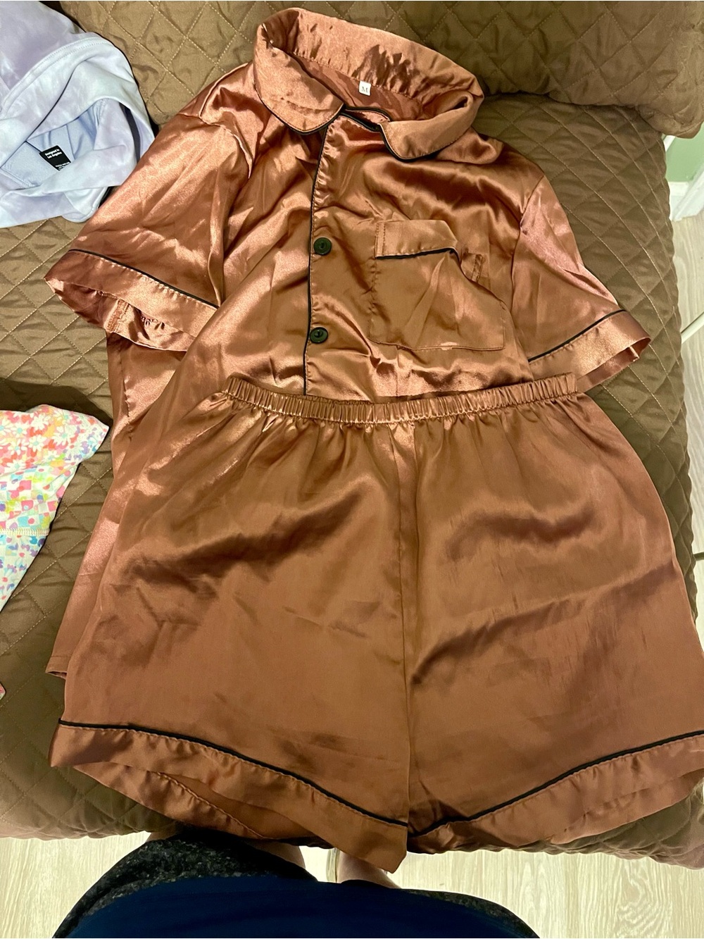 Women’s Satin Short Pajama Set - Pink